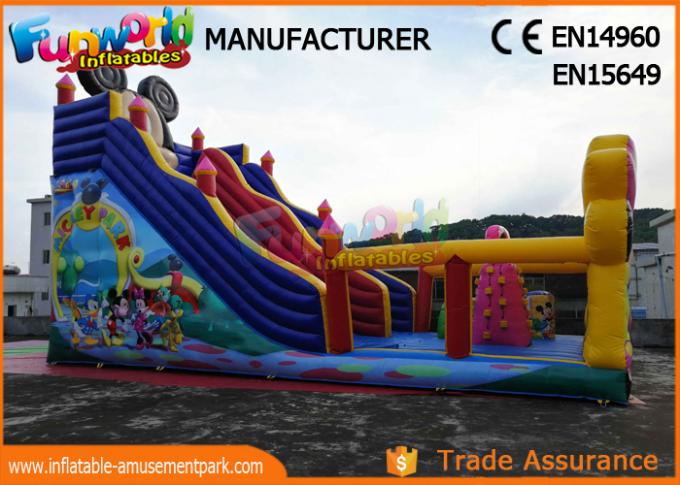 Εμπορικό διογκώσιμο σπίτι αναπήδησης PVC Mickey Mouse με τη φωτογραφική διαφάνεια εύκολη να φέρει