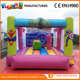 EN71 Large Spiderman Inflatable Kids Bouncy Castles With One Year Warranty