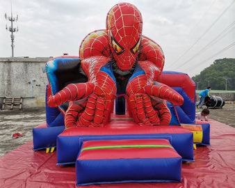 Commercial Spiderman Inflatable Bouncy Castle Slide Full Printing Combi Bouncer
