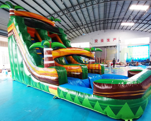 0.55mm PVC Inflatable Slide With Pool Jumping Bounce House