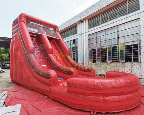Κόκκινο Bouncy Castle αναπήδησης πολυ χρώμα φωτογραφικών διαφανειών νερού σπιτιών υπαίθριο διογκώσιμο